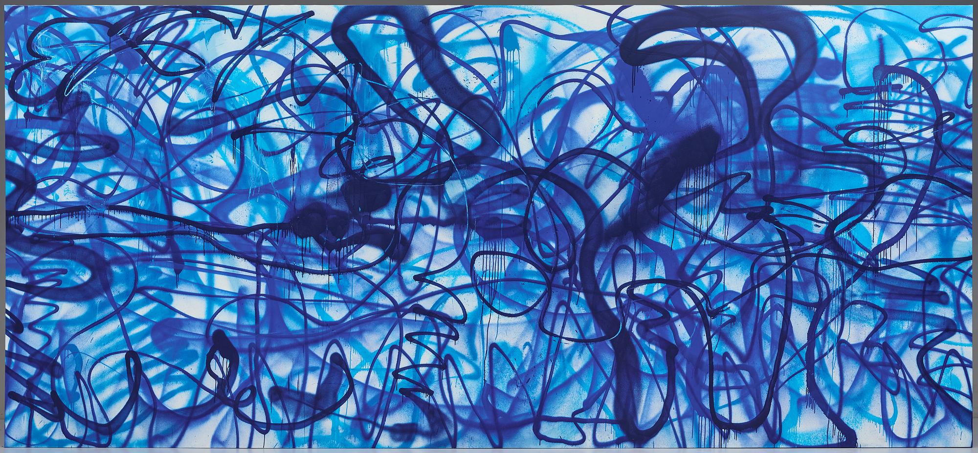 MAGNUS "NUG" GUSTAFSSON, sprayfärg på duk, signerad a tergo.