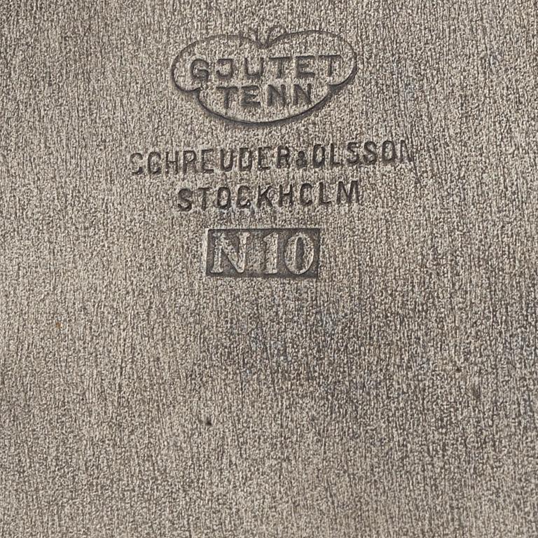 Olof Ahlberg, a pewter dish, Schreuder & Olsson, Stockholm, 1987.