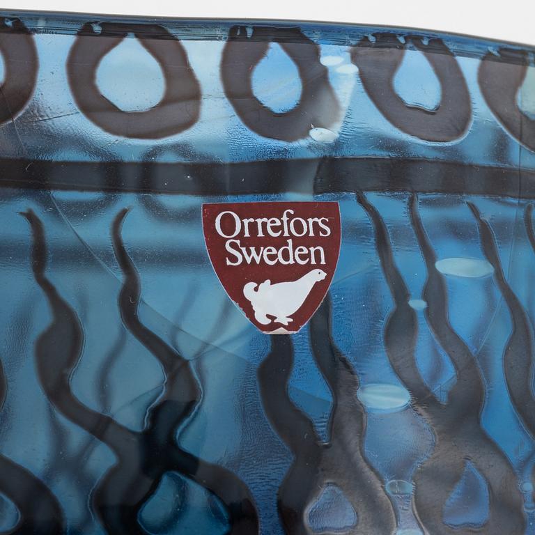 Eva Englund, skål, graal, "Höstregn", Orrefors, 1988.