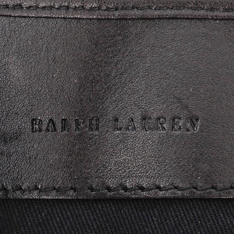 RALPH LAUREN, a black leather tote bag.