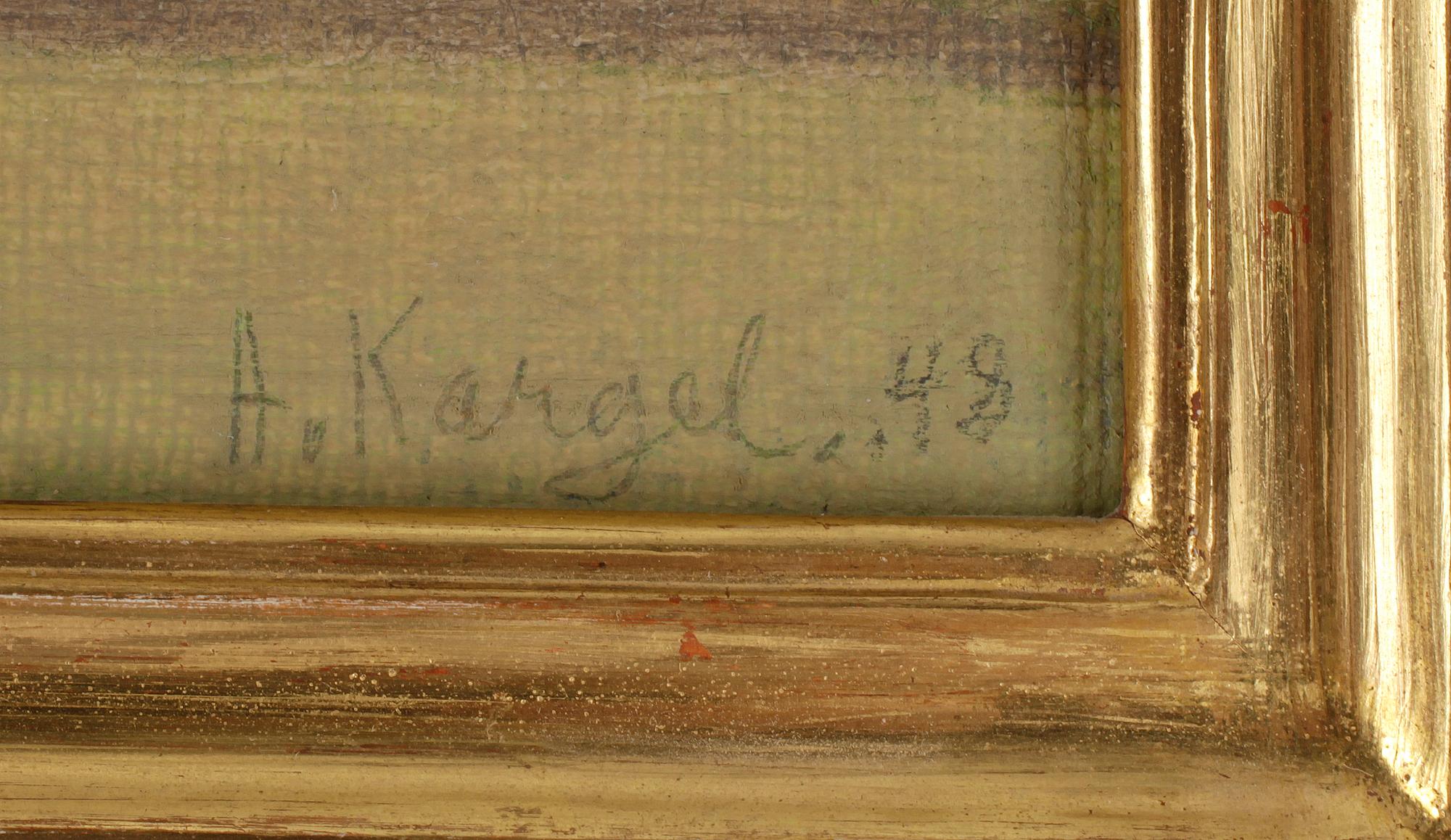 AXEL KARGEL, olja på duk uppfodrad på pannå, sign. o dat 48.