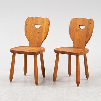 Eight pine chairs, 1940's.