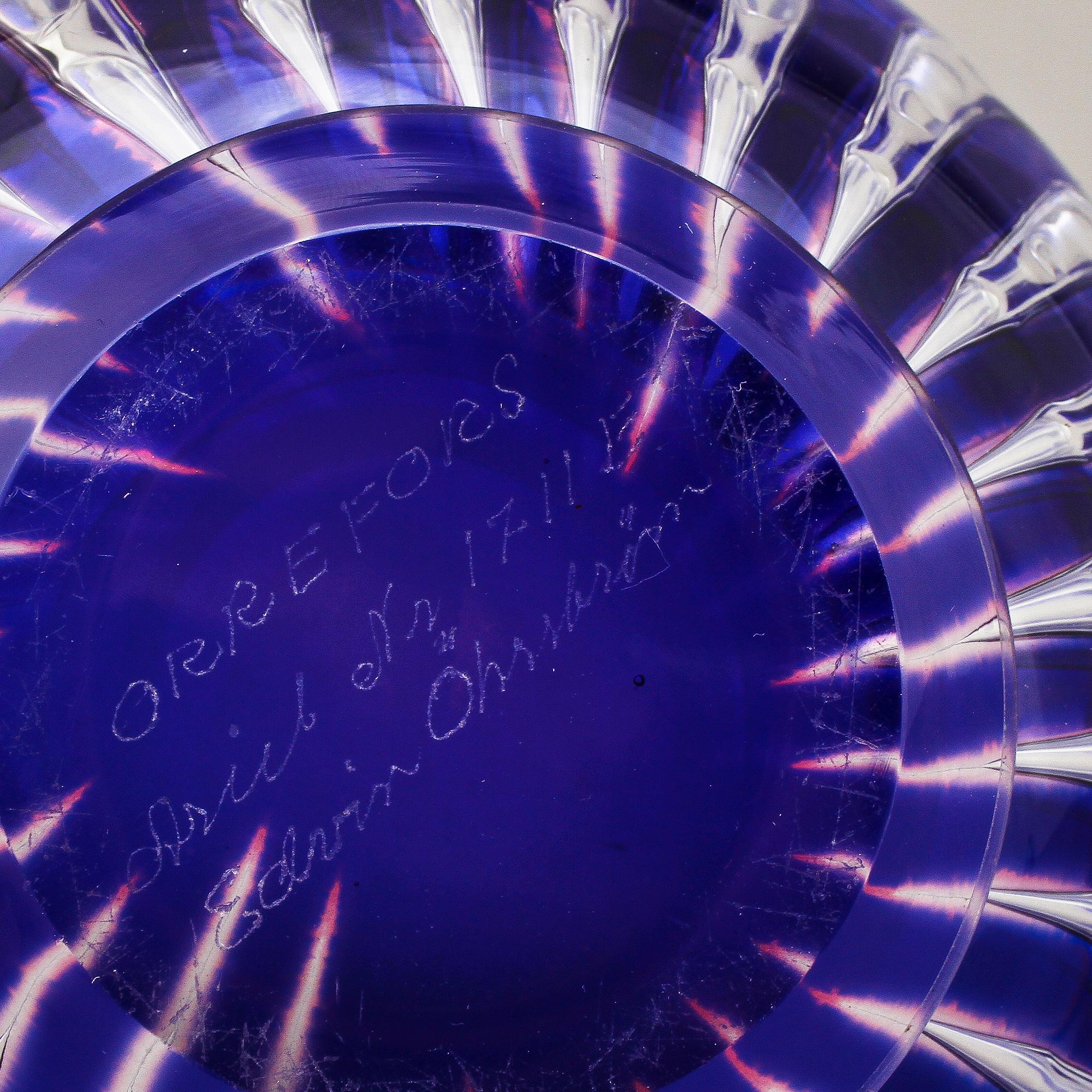 SKÅL, glas, Ariel, Edvin Öhrström, Orrefors, sign.