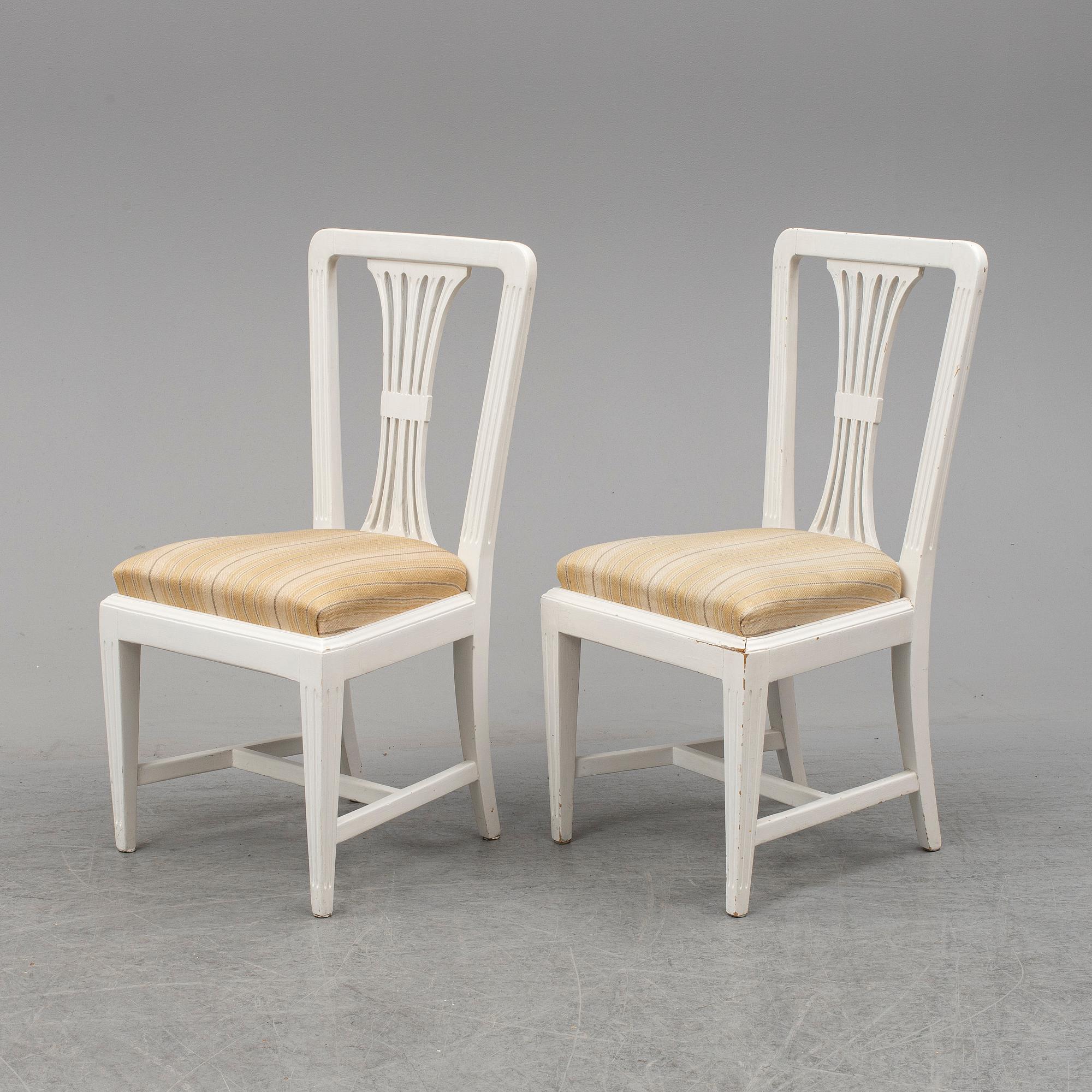 Ten chairs, Gustavian style, early 20th century.