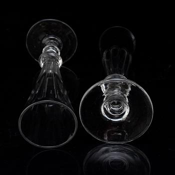 12 champagne glasses, early 20th century.