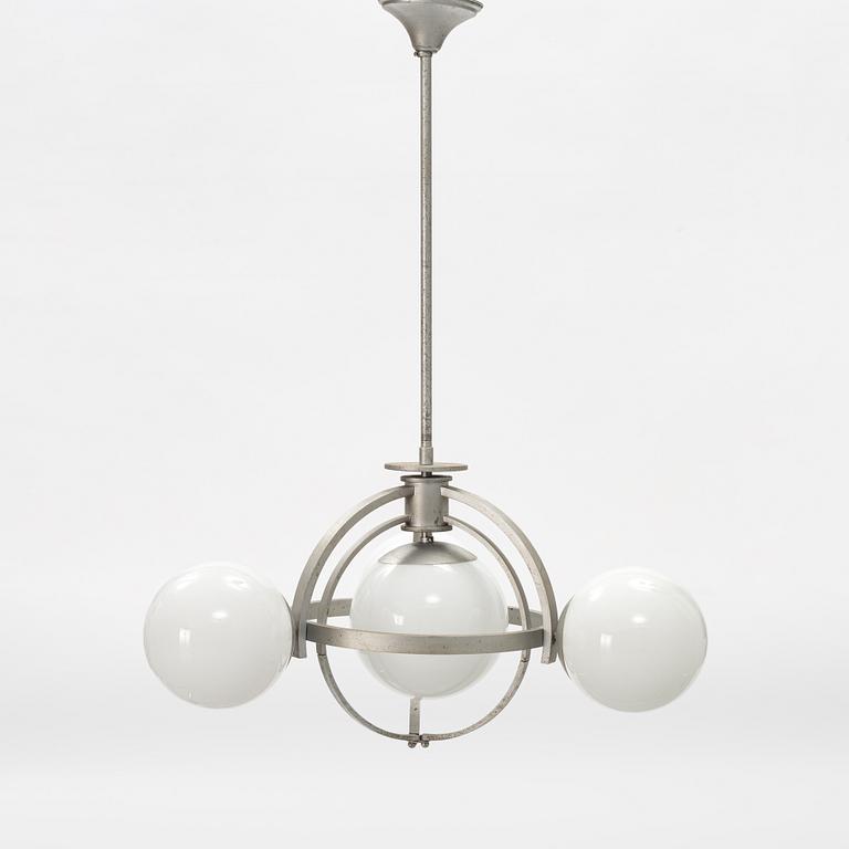 A glass ceiling light, mid 20th Century.
