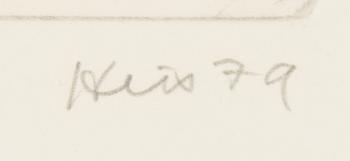 Outi Heiskanen, etsning, signerad och daterad -79, märkt Tpl'a 12.