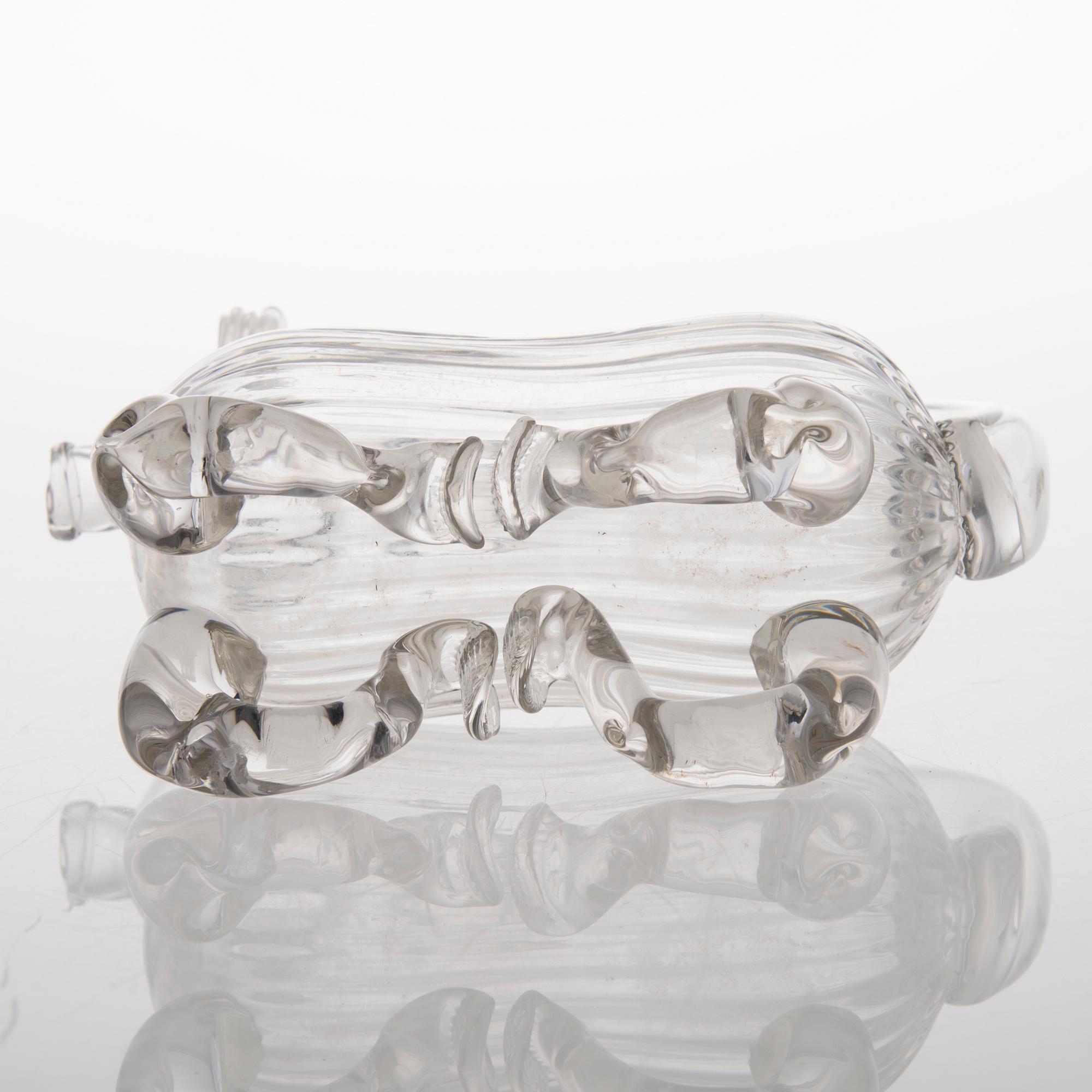 KARAFF, glas, Brännvinshund, 1900-tal.