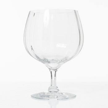 A set of 46 glass service parts, including 'Elixir Connoisseur' and Gunnar Cyrén, 'Optica', Orrefors.
