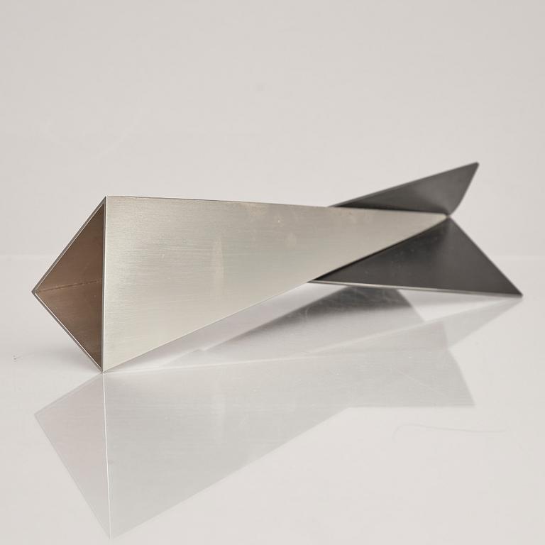 A sterling silver and blued steel vase, mark of Rolf Lindståhl,  Stockholm 1994.