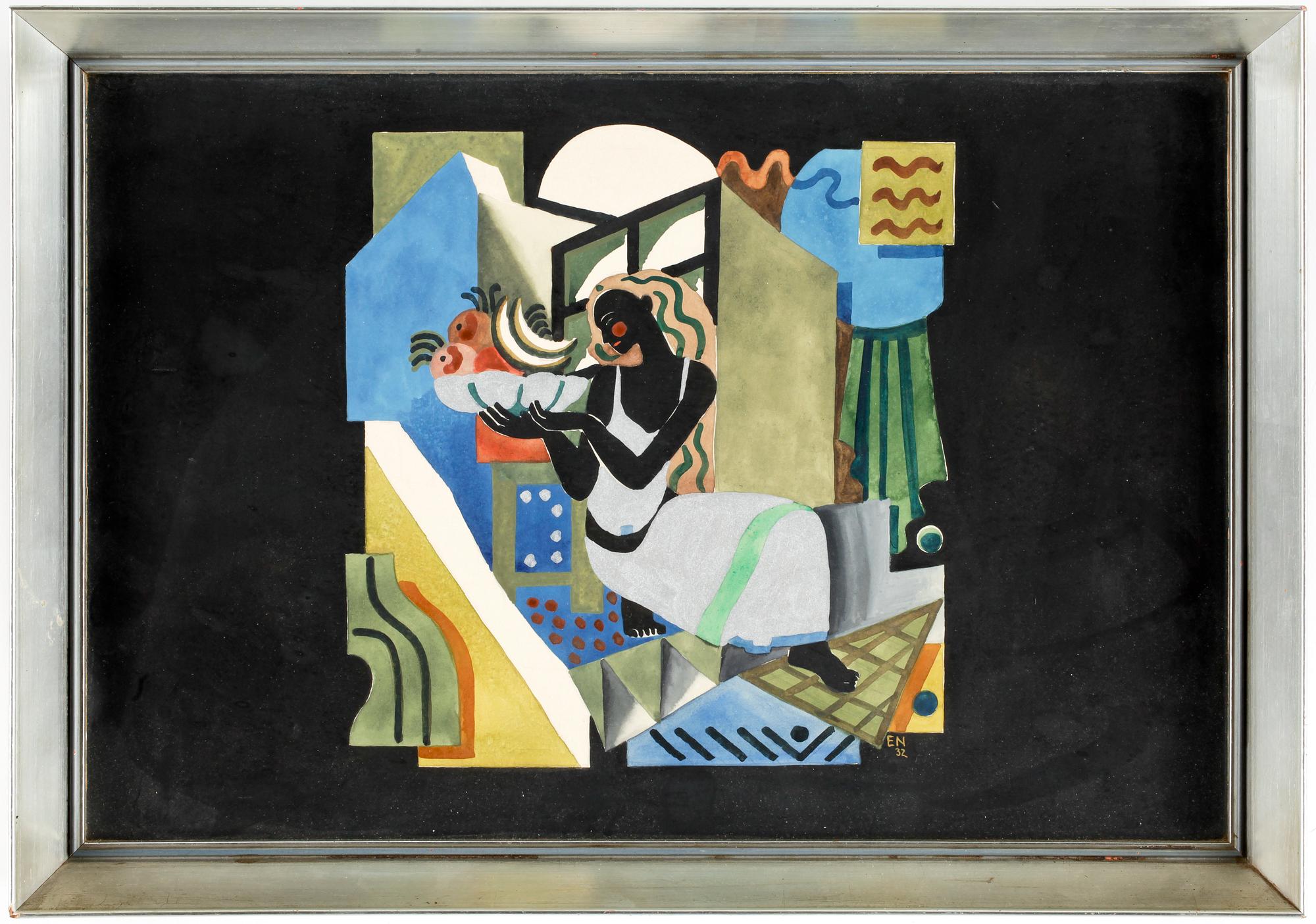 EINAR NERMAN, guache, monogramsign o dat 32.