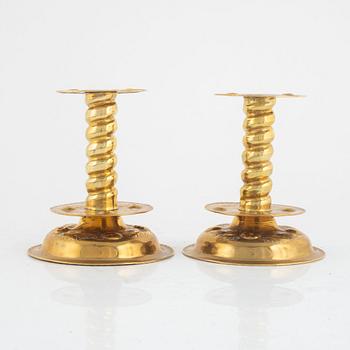 Candlesticks, a pair, Baroque style, circa 1900.