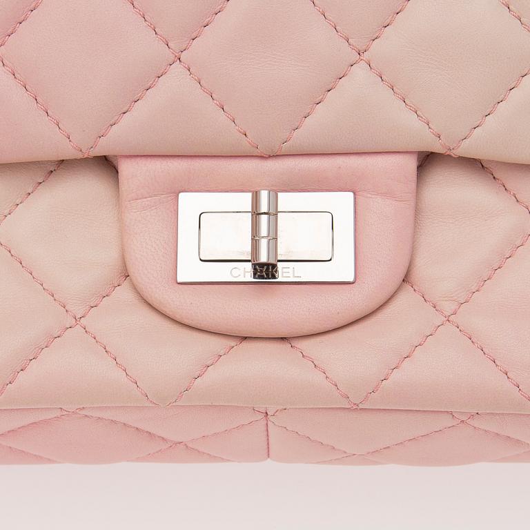 Pink White Ombre Degrade 2.55 Reissue 227 Jumbo Double Flap Bag.