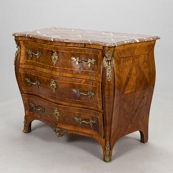 A Swedish rococo chest of drawers, second half of the 18th century.