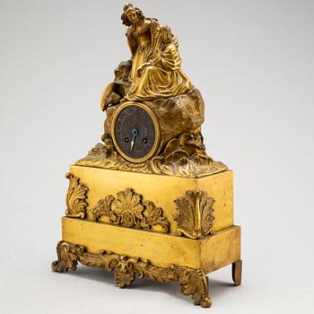 A 19th century table clock, probably France.