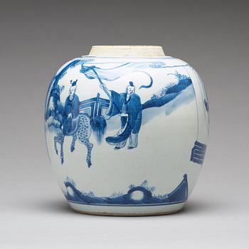 A blue and white jar, Qing dynasty, Kangxi (1662-1722).