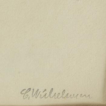 CARL WILHELMSON, watercolour and pencil, signed C. Wilhelmson with rubber stamp.