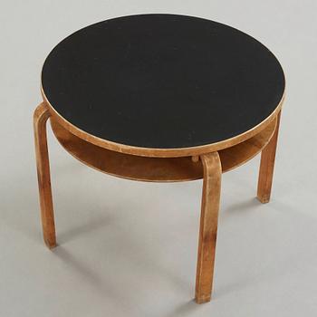 A black linoleum top birch table attributed to Alvar Aalto, Huonekalu-ja Rakennustyötehdas Oy for Artek, Finland 1940's.