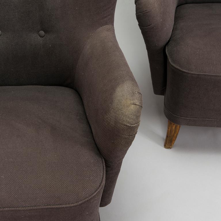 Ilmari Lappalainen, a pair of 1950's 'Laila' armchairs for Asko, Finland.