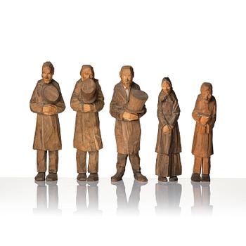Axel Petersson Döderhultarn, "Begravning" (= The funeral) (7 pieces).
