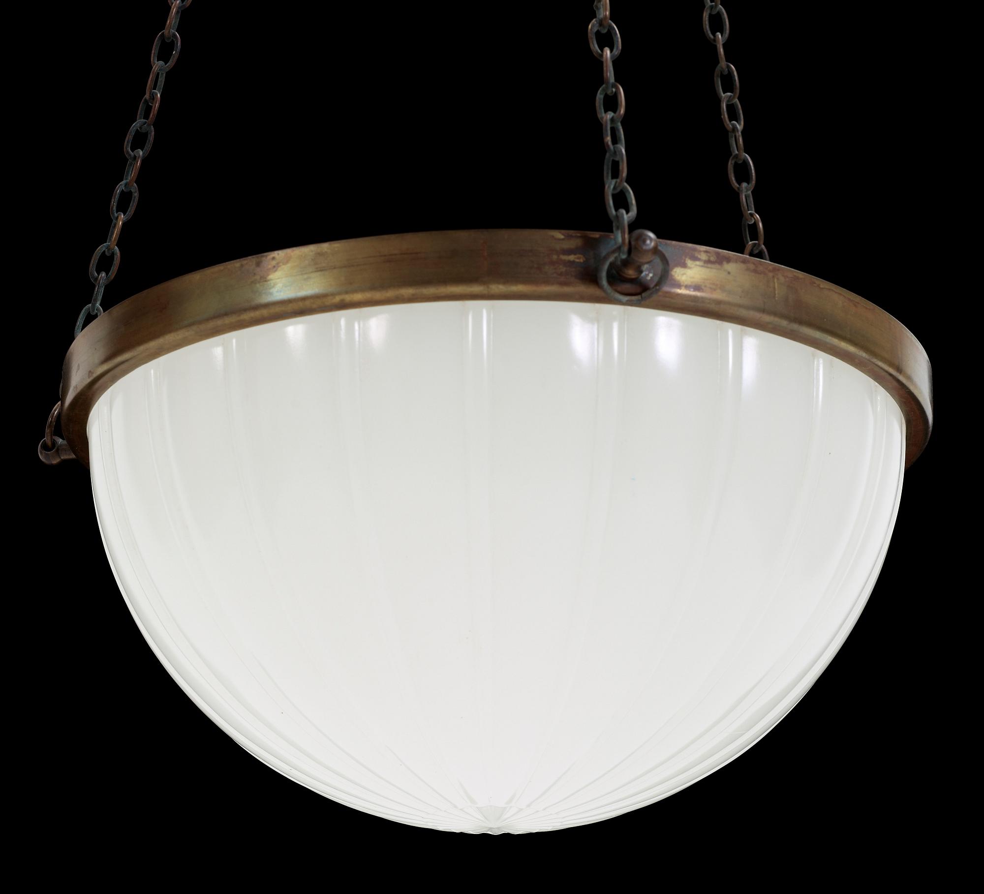 TAKAMPEL, glas och mässing, Jefferson, 1900-talets första hälft. Höjd 115 cm.