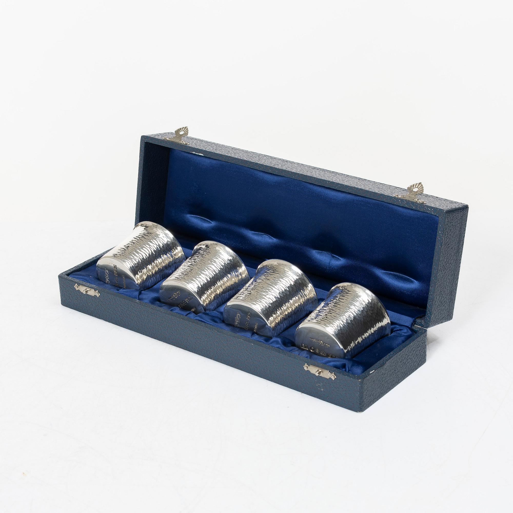 Lennart Råström, Goblets, 4 pcs, silver, in a case, CG Råström, Stockholm 1973.