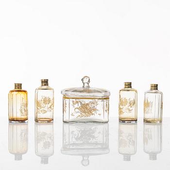 A flask box, 19th Century.