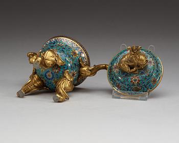 A Cloisonne censer with cover, Qing dynasty, Qianlong (1736-95).