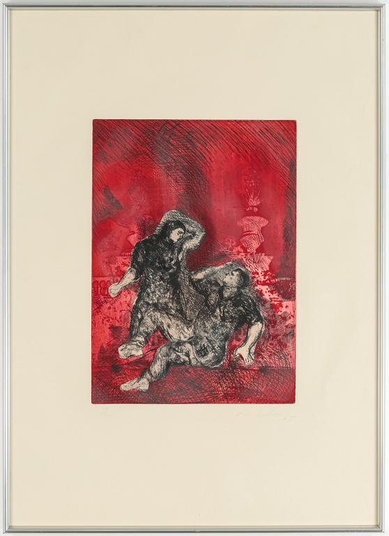 SANDRO CHIA, färgetsning med akvatint, 1985, sign o dat -85, numr 15/50.