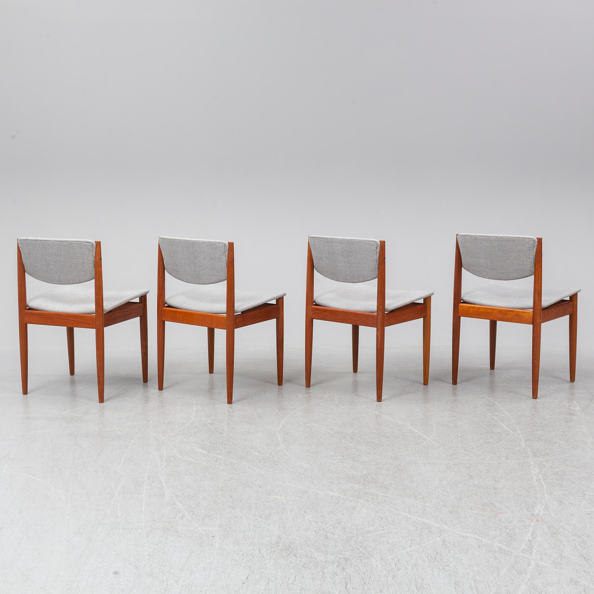 FINN JUHL, four chairs, France & Sons, Denmark.