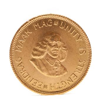 GULDMYNT, 2 rand, Suid-Afrika,  Sydafrika, 1962. Vikt ca 8 g.