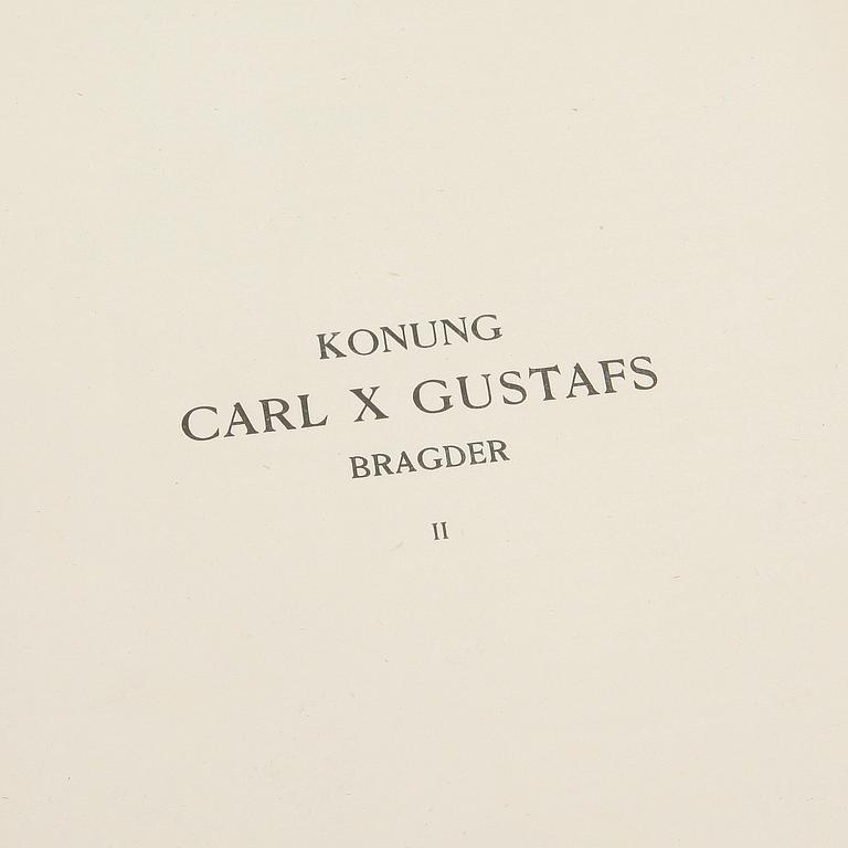 BÖCKER, 2 vol, "Konung Carl X Gustafs Bragder", Samuel von Pufendorf, Wahlström & Widstrand, 1915.