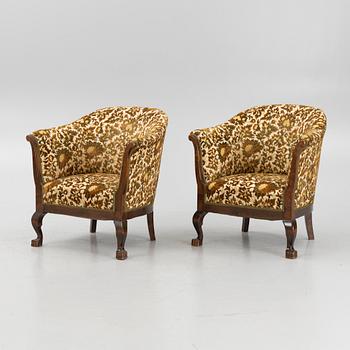 A pair of armchairs, 1920's.