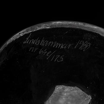 SKULPTUR, glas, Edvin Öhrström, Lindshammar, sign o dat 1988.