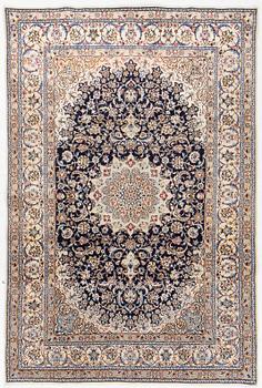 Rug, Nain, part silk, approx. 284 x 187 cm.