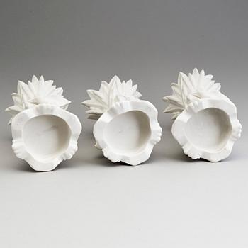 THREE PARIAN FLOWER VASES, Gustafsberg, second half of the 19th century.