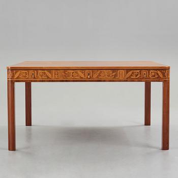 Carl Malmsten, a mahogany Swedish Grace partner's desk, Åtvidaberg, Sweden circa 1934.