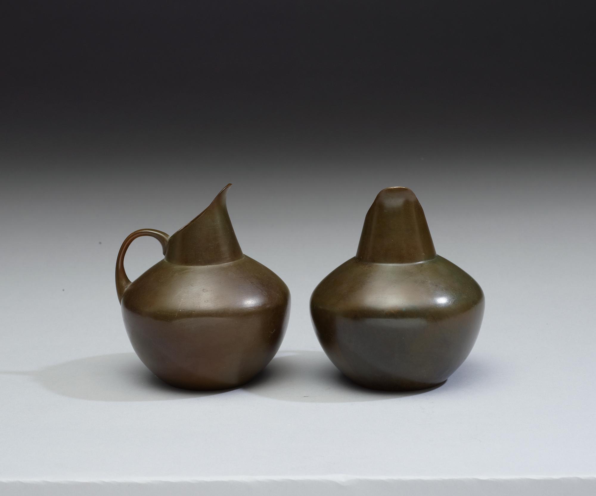 A set of two bronze jugs, GAB, Stockholm 1920'-30'.