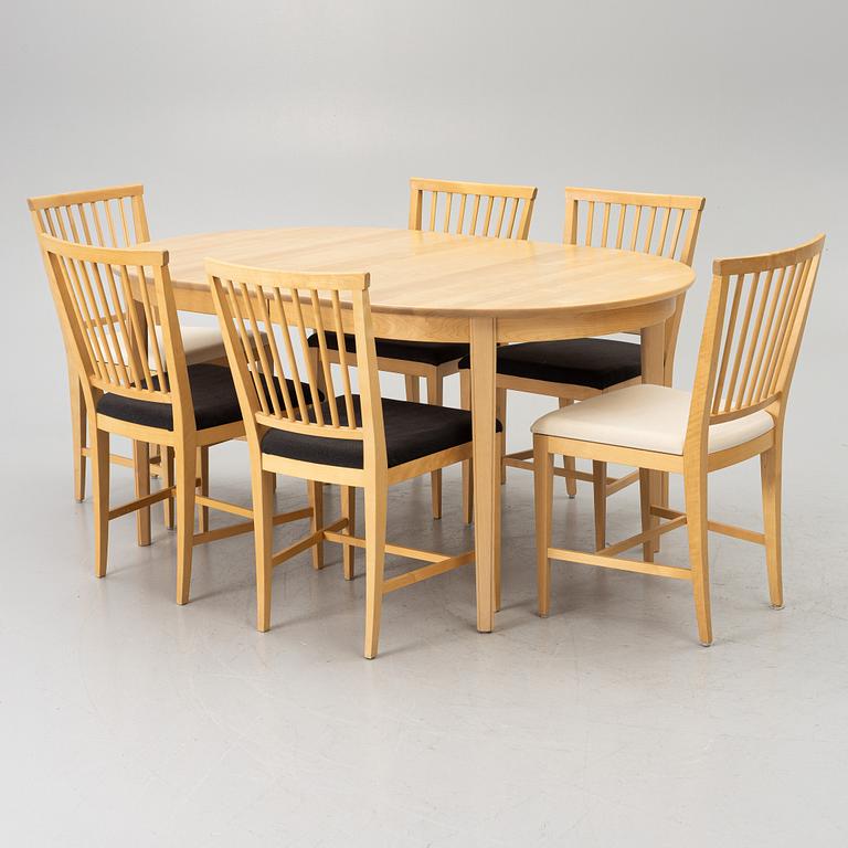Carl Malmsten, matgrupp, 9 delar, "Vardags", Stolab, 2013.