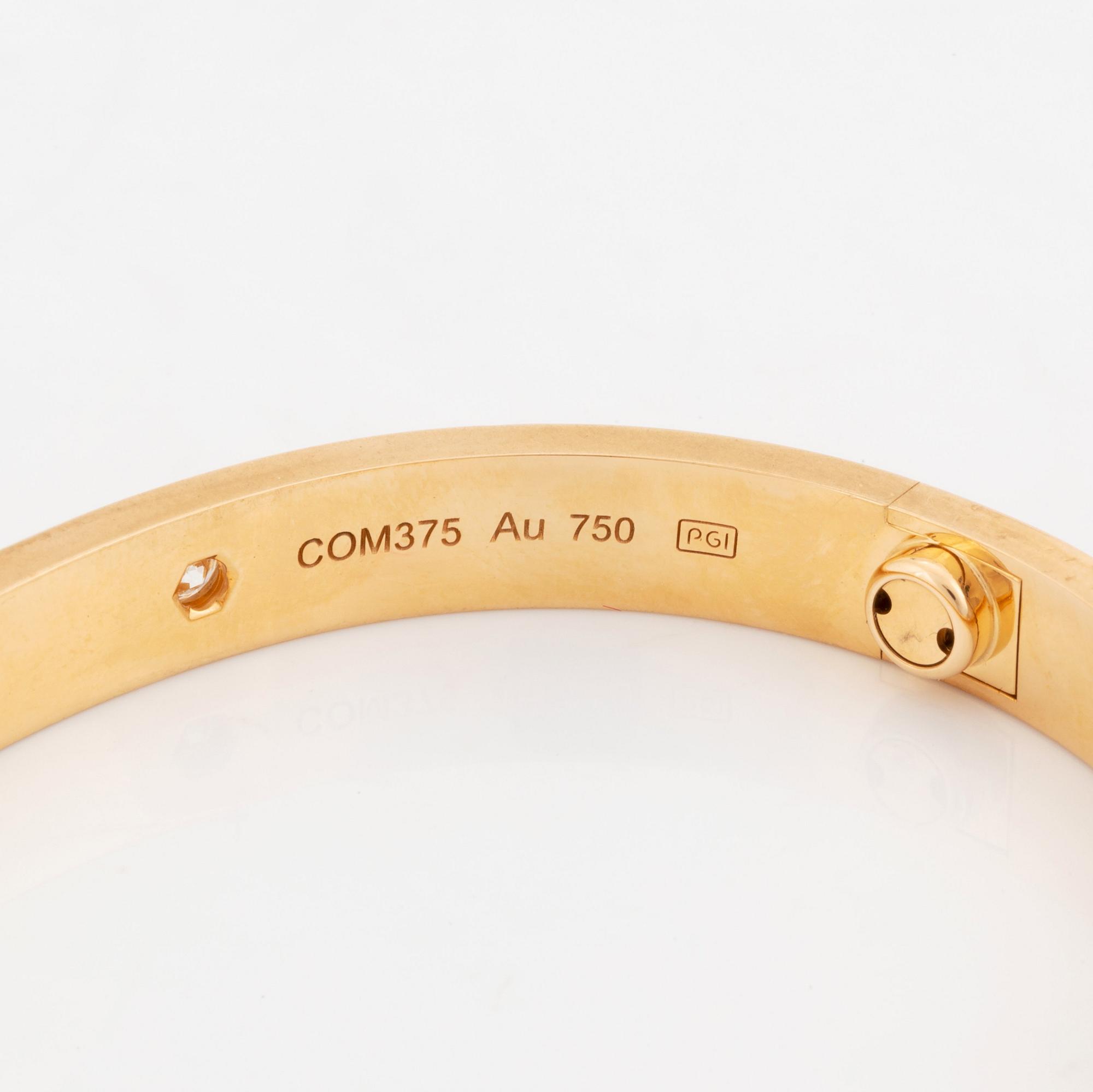 A Cartier bracelet "Love" in 18K gold set with round brilliant-cut diamonds.