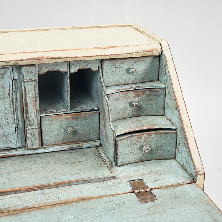 A painted secretaire, 18th Century.