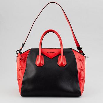 Givenchy, a black and red leather 'Antigona' handbag.