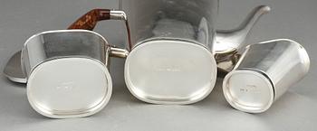 KAFFESERVIS, 3 delar, silver. Vera Ferngren, 1964-67.