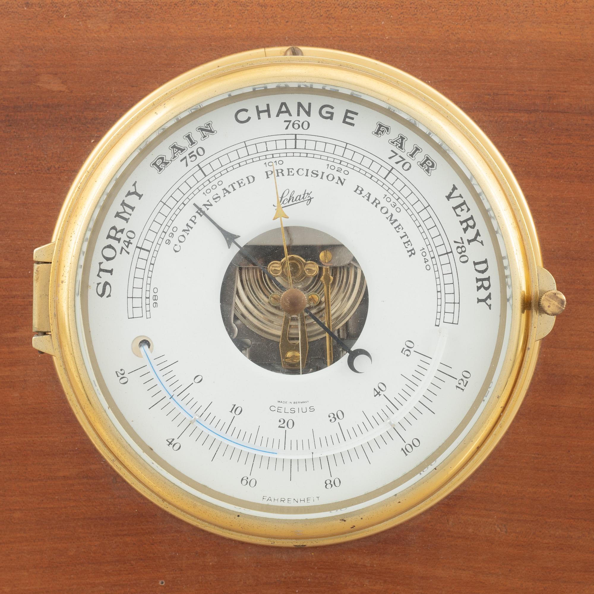 Barometer och skeppsklocka, Shatz, 1900-talets andra hälft.