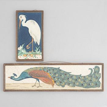 Two wall reliefs, Delft, Holland, early 20th Century.