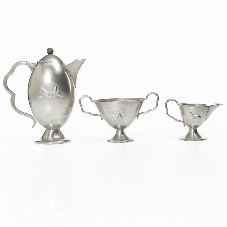 Firma Svenskt Tenn, A pewter coffee service, Stockholm 1927-1931 (3 pieces).