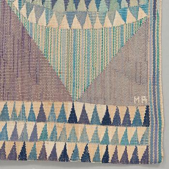 Marianne Richter, VÄVD TAPET. "Skutor, blå". Gobelängvariant. 211,5 x 151 cm. Signerad AB MMF MR.