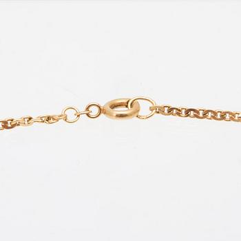 Halsband 18K guld med snäckskalskamé 14K guld.