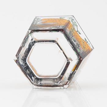 Gunnar Cyrén, a glass bowl, 'Leopardlek', Orrefors Gallery, 1/25, 1990.