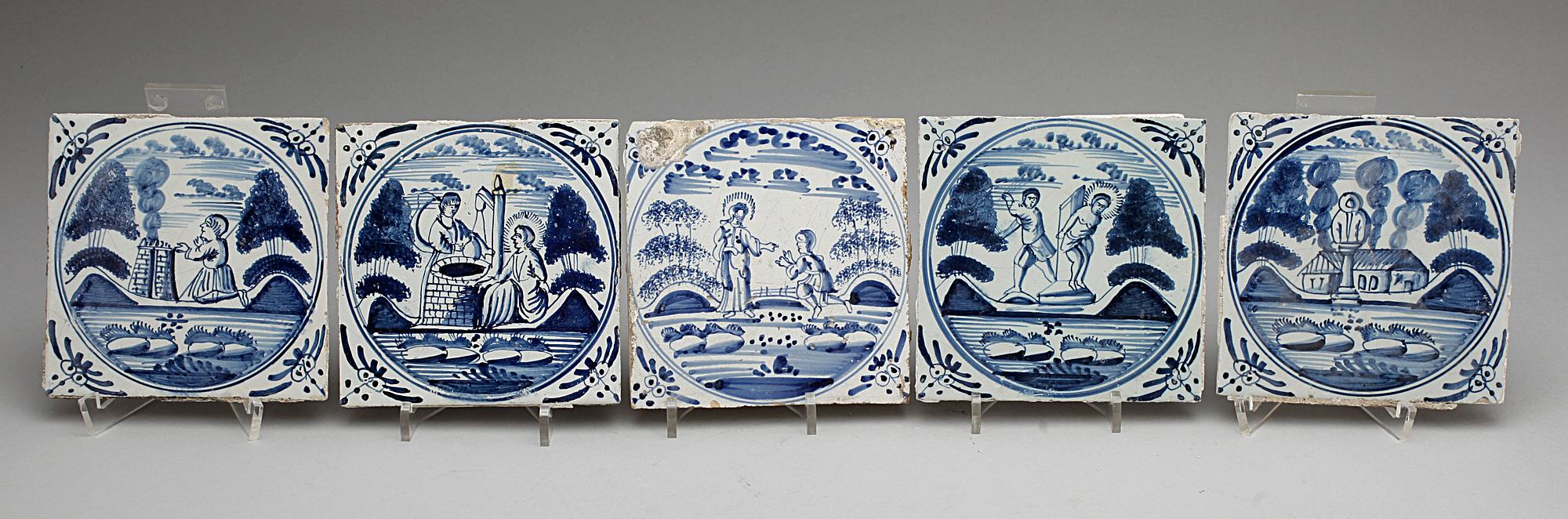 KAKELPLATTOR/FLIS, fajans, 10, st Delft, 1700-tal.